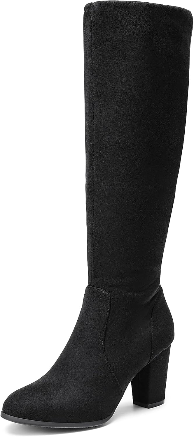 DREAM PAIRS Women's Chunky Heel Knee High Boots - Image 9