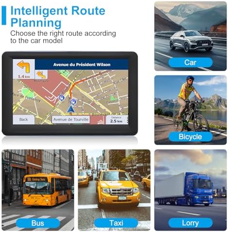 GPS Navigator for Car Truck RV, Latest 2025 Map, 7 inch Touch Screen Real Voice Spoken Turn-by-Turn Direction Reminding Navigation System for Cars, Vehicle GPS with Speed and Red Light Warning (Blue) - Image 5