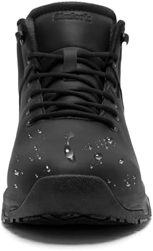 SHULOOK Non Slip Work Boots for Men Slip Resistant Shoes Waterproof Food Service Chef Kitchen Restaurant Working Boots Casual Leather Ankle Boot Outdoor Walking Booties - Image 3